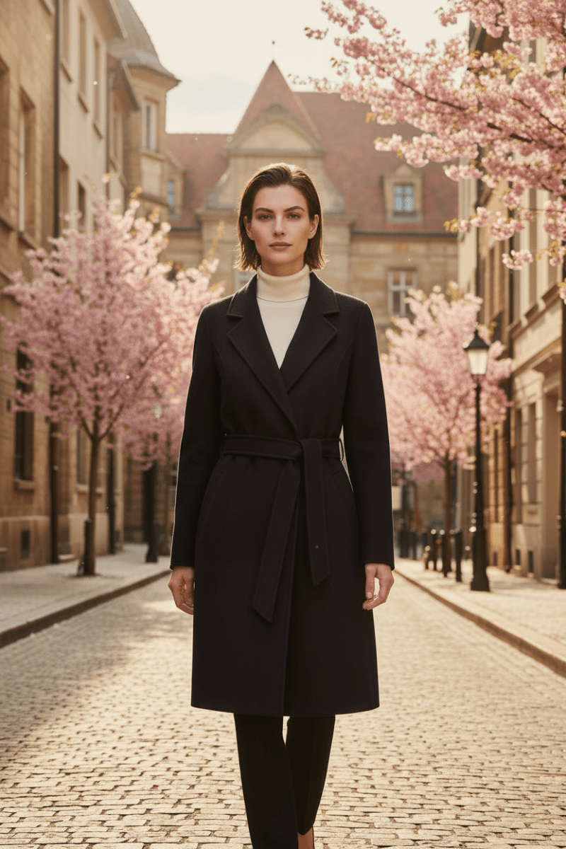 Women's Cashmere Wool Coat | Elegant Long Double-Sided Spring Coat - Windia