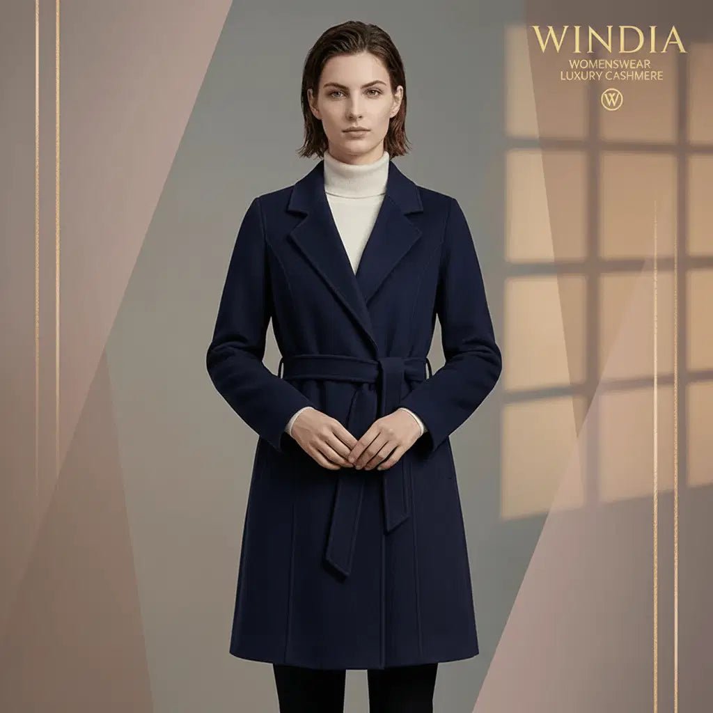 Women's Cashmere Wool Coat | Elegant Long Double-Sided Spring Coat S Windia