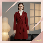 Women's Cashmere Wool Coat | Elegant Long Double-Sided Spring Coat - Windia
