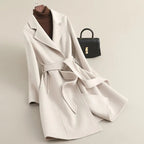 Women's Cashmere Wool Coat | Elegant Long Double-Sided Spring Coat - Windia