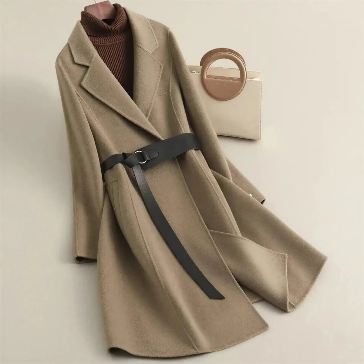 Women's Cashmere Wool Coat | Elegant Long Double-Sided Spring Coat S Windia