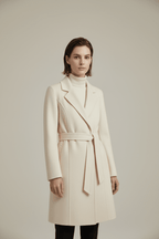 Women's Cashmere Wool Coat | Elegant Long Double-Sided Spring Coat - Windia