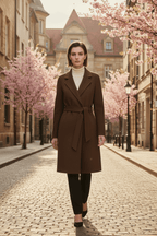 Women's Cashmere Wool Coat | Elegant Long Double-Sided Spring Coat - Windia