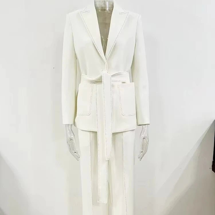 Women's Formal Blazer & Pants Set — Long Sleeve Office Suit - Windia