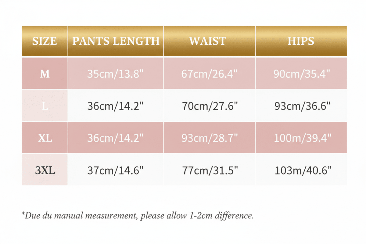 Women's High Waist Genuine Leather Shorts | Size Chart | Windia