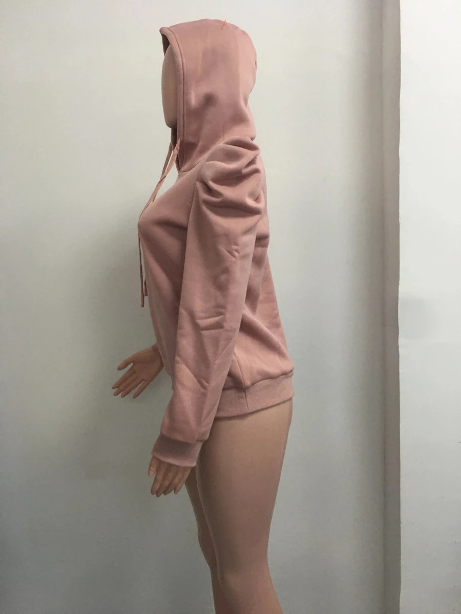 Women's Hooded Casual Sweatshirt – puff sleeve drawstring hoodie - Windia