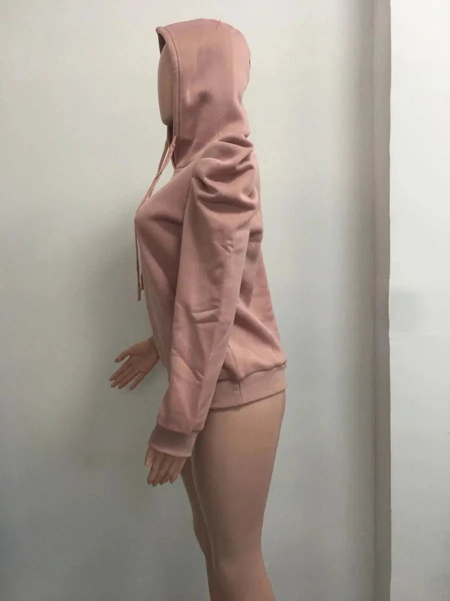 Women's Hooded Casual Sweatshirt – puff sleeve drawstring hoodie - Windia