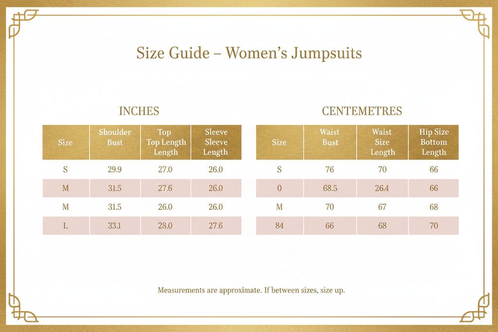 Women's Jumpsuit Size Chart
