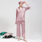 Women's Mulberry Silk Pajama Set | Long Sleeve 2-Piece Sleepwear Black Windia