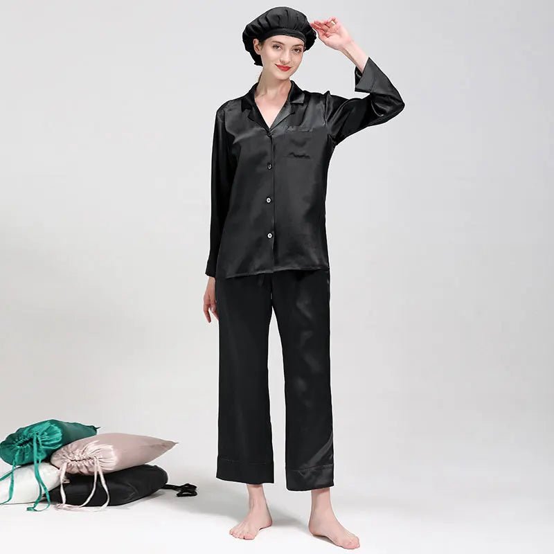 Women's Mulberry Silk Pajama Set | Long Sleeve 2-Piece Sleepwear - Windia