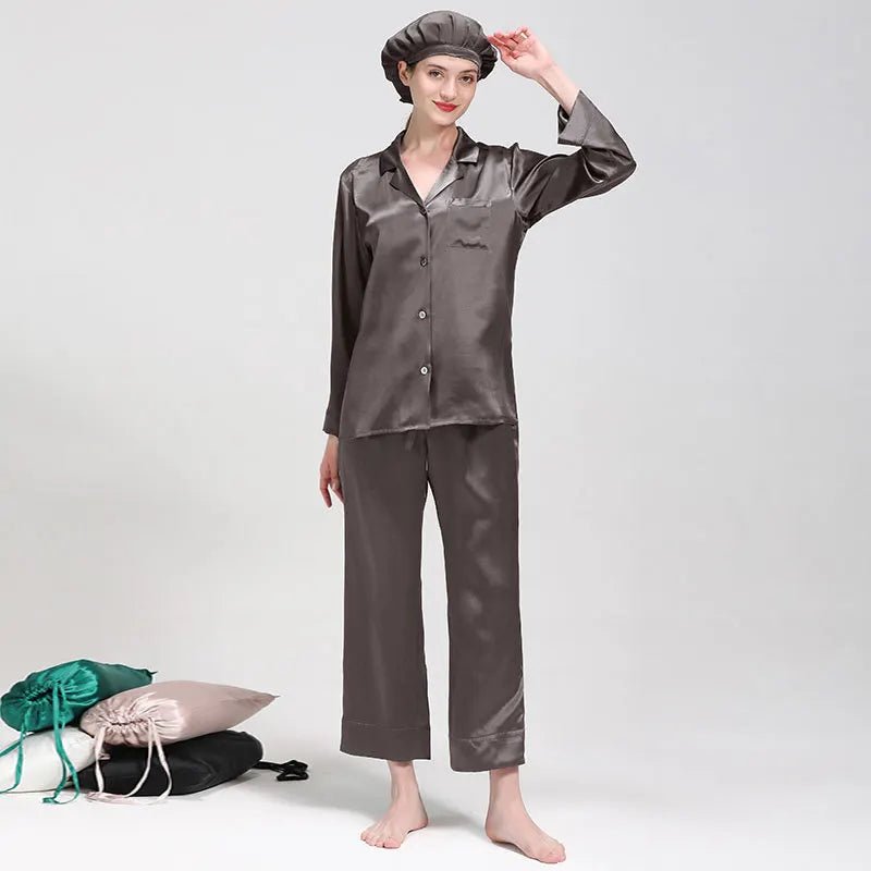 Women's Mulberry Silk Pajama Set | Long Sleeve 2-Piece Sleepwear - Windia