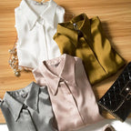 Women's Silk Satin Shirt | Long Sleeve Loose Blouse - Windia