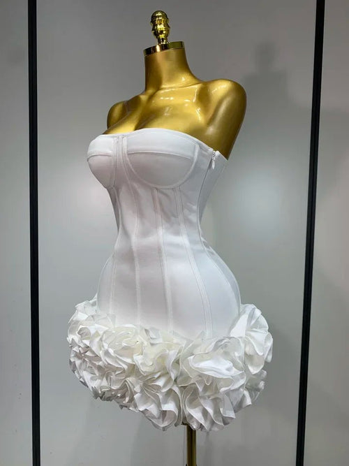 Women's Strapless Bandage Mini Dress – Sexy Illusion Sheath Evening & Party Dress - Windia