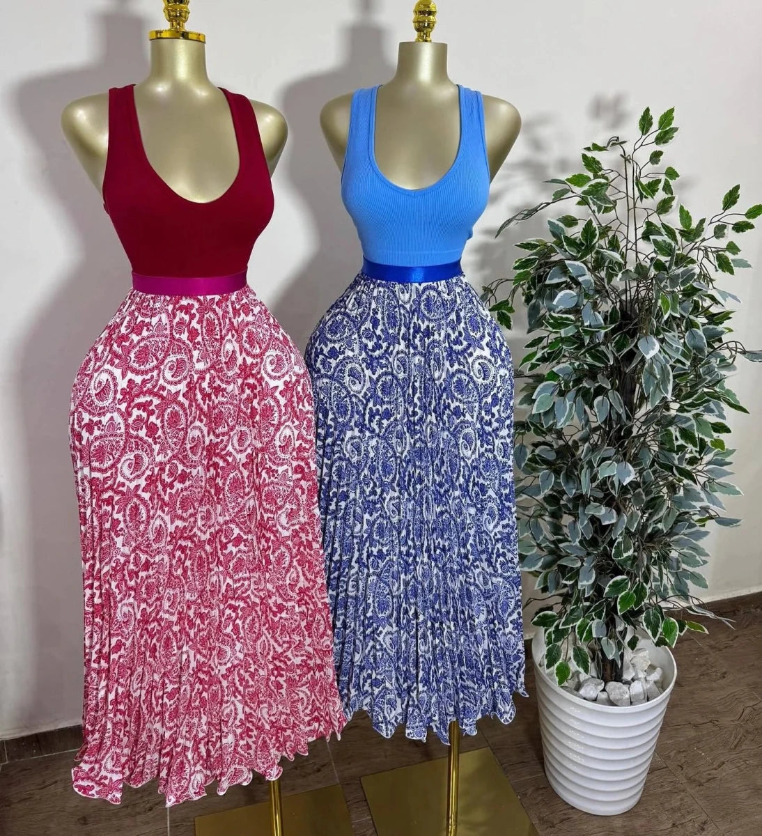 Elegant A-line Midi Skirt, High Waist & Pleats - Perfect for Day to Night! - Windia